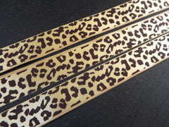 Gold Brown Leopard Ribbon 20m Roll, Animal Print Satin Ribbon, Safari Trim, Gift Ribbon, Party Ribbon, 20 meter Roll = 21.87 Yards