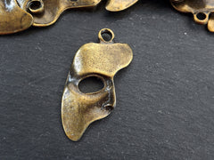 Bronze Mask Pendant, Phantom of the Opera Mask, Mardi Gras Masquerade, Necklace Earring Eye Pendant, Antique Bronze Plated, 1pc