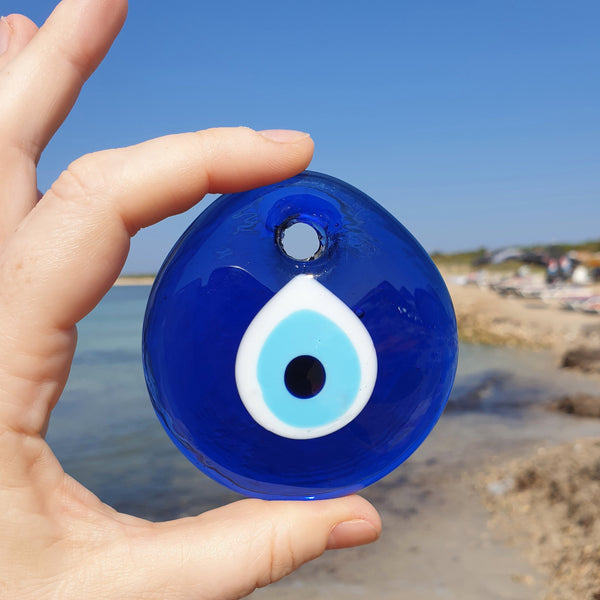 Blue Evil Eye, Glass Evil Eye Bead, Evil Eye Wall Hanging, Evil Eye Home Decor, Greek Evil Eye