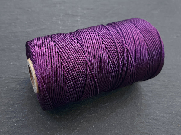 100m Grape Purple Knotting Cord, Macrame Parachute Cord, Nylon Beading Knot String, Kumihimo, 1mm, Full 100 Meter Roll