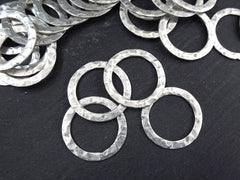 Hammered Circle Connector, Hammered Ring Link, Connector Pendant, Eternity Ring, Charm Holder