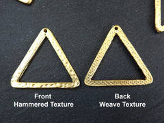 Gold Triangle Pendant, Triangle Charms, Minimalist, Cut Out Triangle, Geometric, Earring Pendant, Necklace Focal, 22k Matte Gold Plated, 2pc