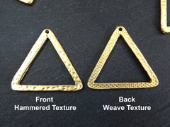 Gold Triangle Pendant, Triangle Charms, Minimalist, Cut Out Triangle, Geometric