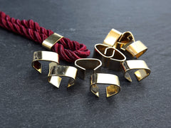 Gold Metal Crimp, Fold Over Crimp, Cord Crimp, Crimp Fastener, Crimp Beads, Rectangle Crimp, Gold Crimp, Matte Silver, 10x5mm - 12pc