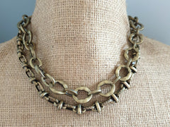 16" Chunky Bronze Necklace Chain with Clasp, Thick Trend Statement Chain, Organic Link Chain, Necklace Blank, Antique Bronze Plated