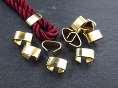 Gold Metal Crimp, Fold Over Crimp, Cord Crimp, Crimp Fastener, Crimp Beads, Rectangle Crimp, Gold Crimp, Matte Silver, 10x5mm - 12pc