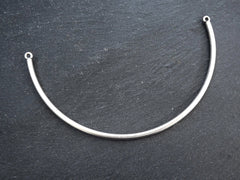 Silver Wire Choker with Loops, Thick Half Choker Necklace Blank, Wire Collar, Wire Cuff, Non Tarnish Matte Antique Silver Plated 9.8" 1pc