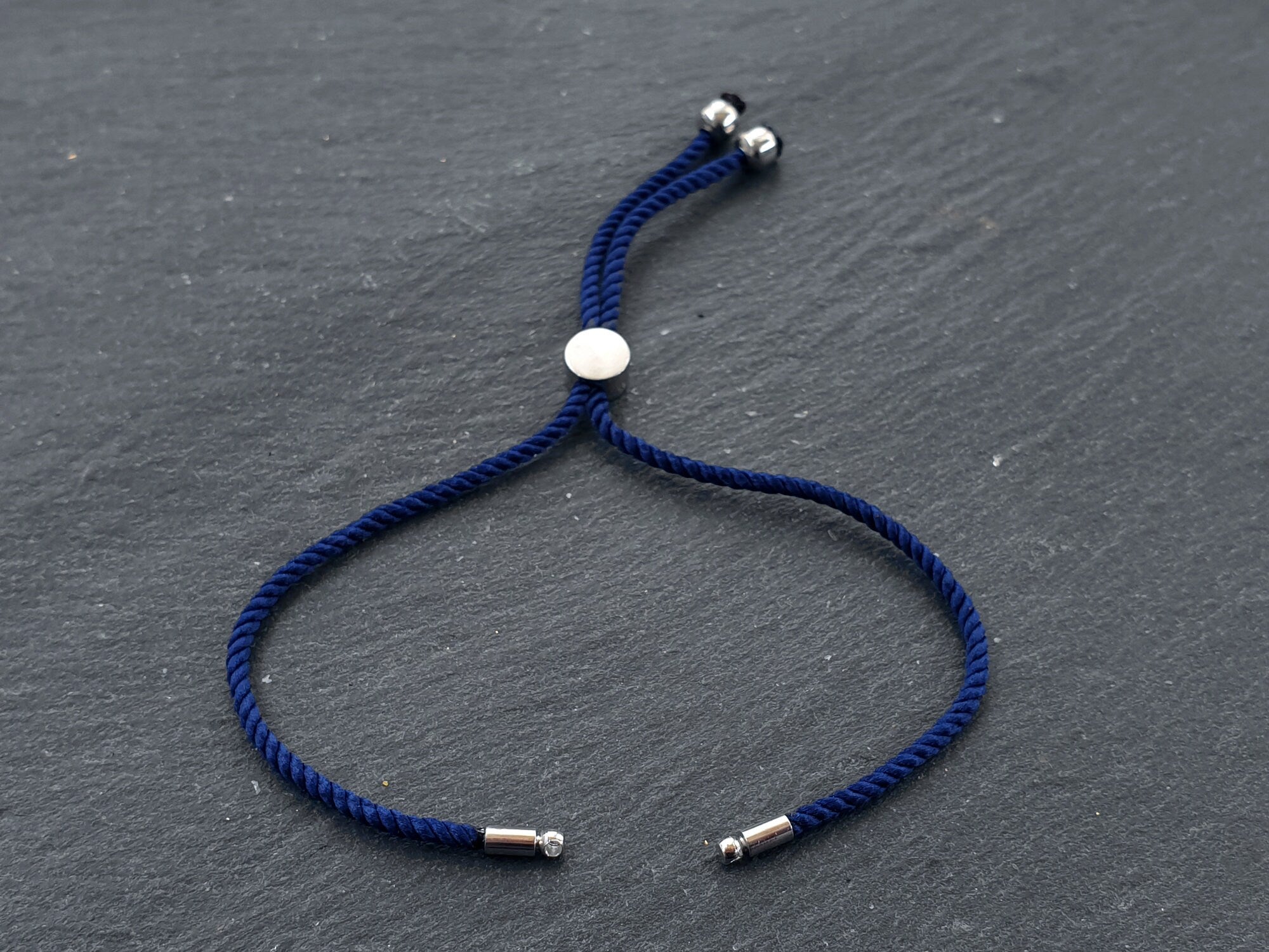 Adjustable Rope Slider Bolo Bracelet Blanks, 2mm Navy Blue Rope Cord B –  LylaSupplies
