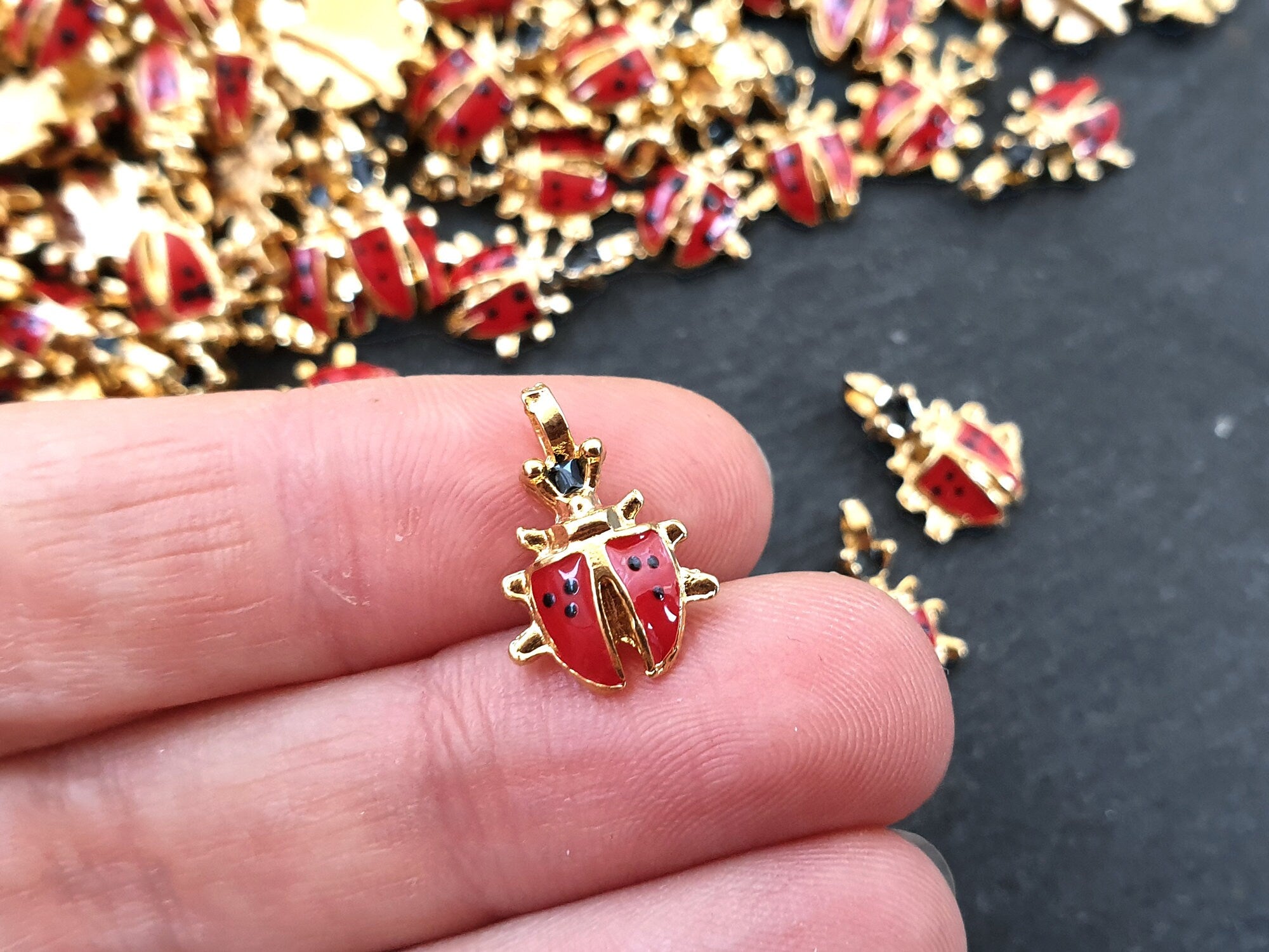 Lady Bug Gold Plated Charms