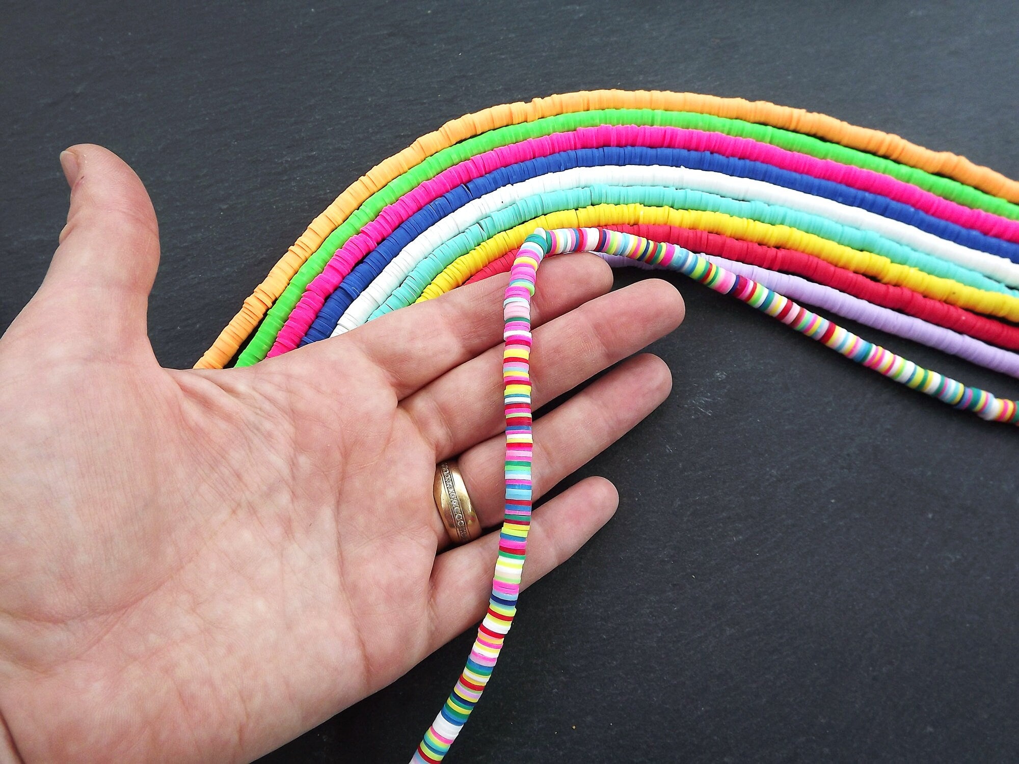 2 Strands, 16, Vinly Beads, Bulk Polymer Beads, Polymer Clay Beads