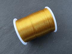 1mm Golden Yellow Satin Cord, Rattail, Shamballa, Macrame, Nylon, Kumihimo, Beading String, Knotting Cord 10 Meters = 10.93 yards = 32.80 ft