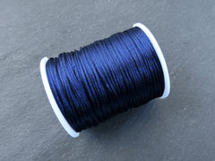 1mm Navy Blue Satin Cord, Rattail, Shamballa, Macrame, Nylon, Kumihimo, Beading String, Knotting Cord 10 Meters = 10.93 yards = 32.80 ft