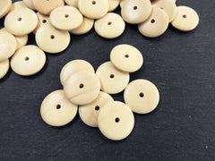 Large Natural Round Wood Beads, Wooden Saucer Disc Beads, Jewelry Making Craft Beads, 25mm, 8pcs