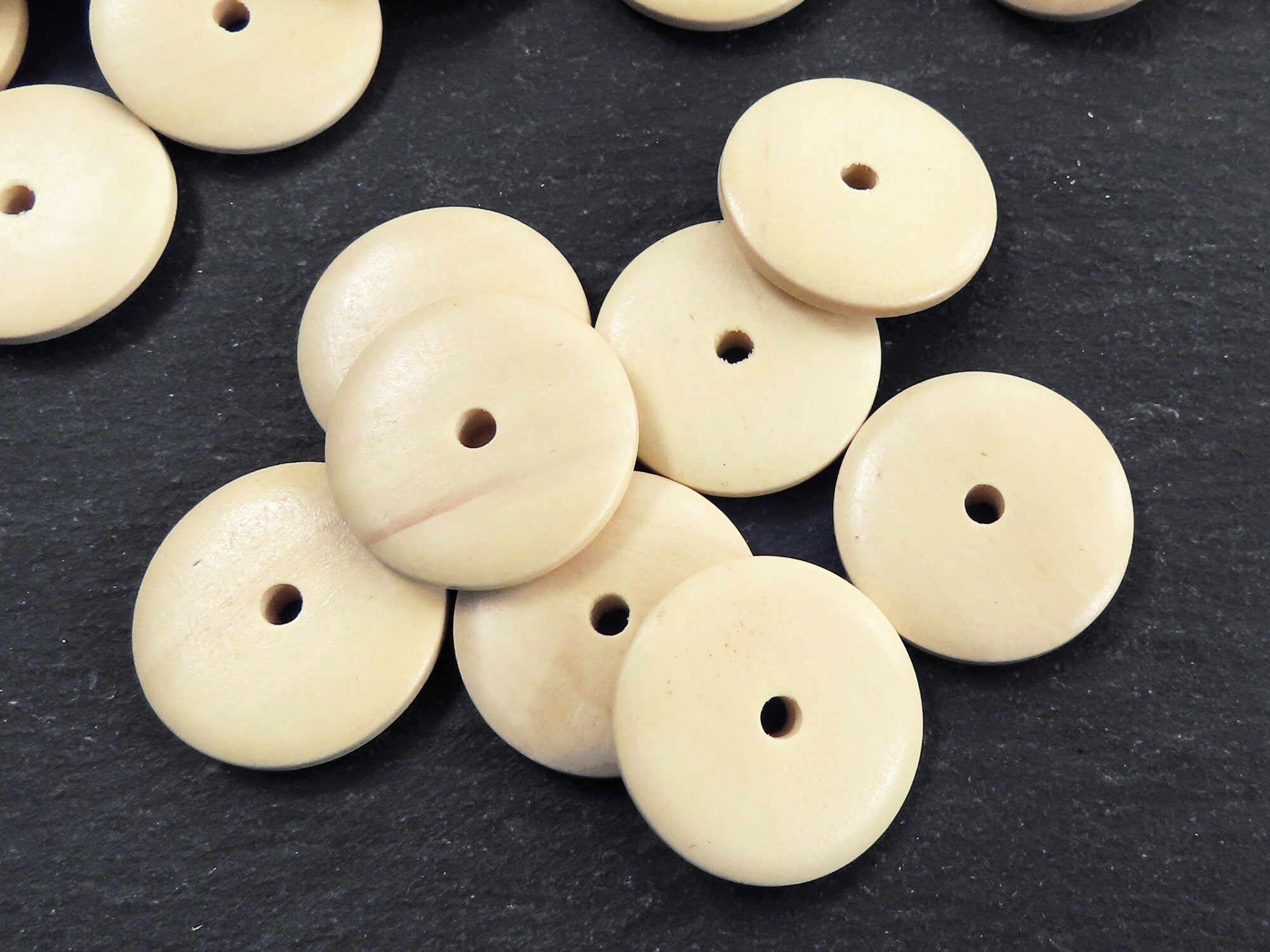  BigOtters Wood Beads, 25mm 1Inch Natural Round Wooden