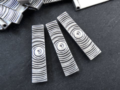 Spiral Disc Bead Pendants Connectors, Spiral Pendant, Silver Spiral, Tribal Pendant, Ethnic Pendant, Matte Antique Silver Plated, 3pc