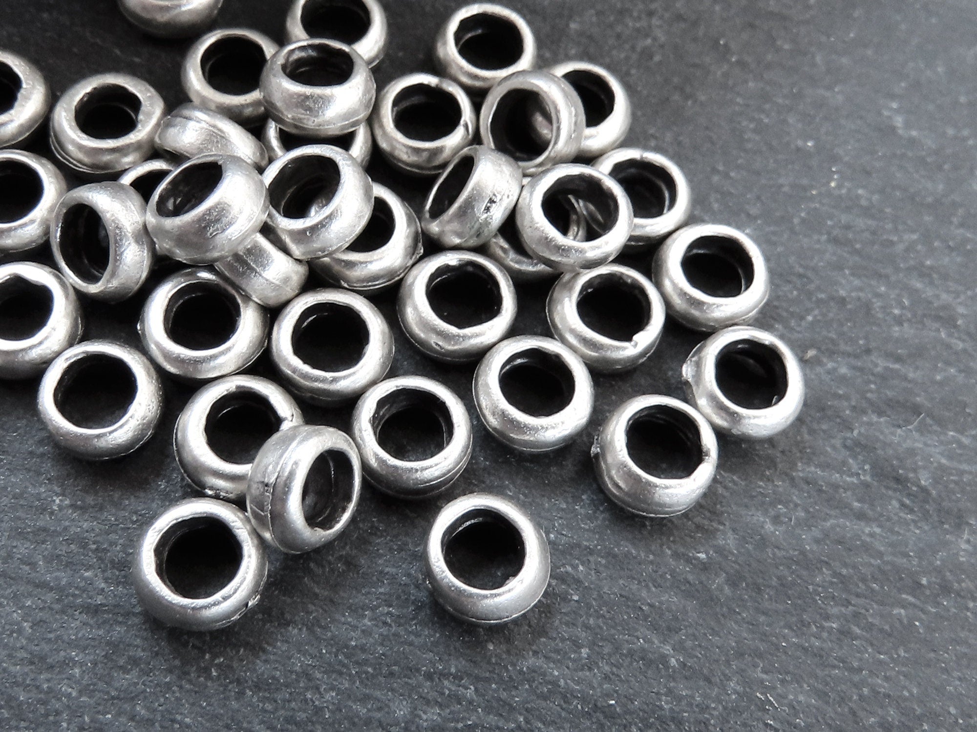 5mm Silver Plated Round Ball Spacer Beads