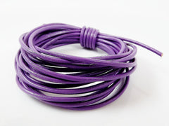 2mm Round Leather Cord Lavender Purple - 5 meters or 16ft 5in  - LC103