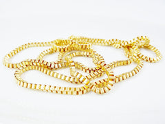 Medium Chunky Venetian Box Chain  - 22k Matte Gold Plated - 1 Meter  or 3.3 Feet - GCHA101