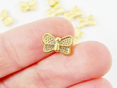 10 Butterfly Matte Gold Plated Bead Spacers