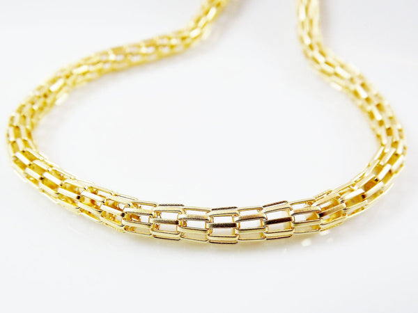 5mm Hollow Mesh Chain - 22k Gold Plated - 1 Meter  or 3.3 Feet