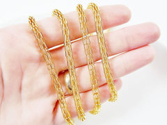 5mm Hollow Mesh Chain - 22k Gold Plated - 1 Meter  or 3.3 Feet