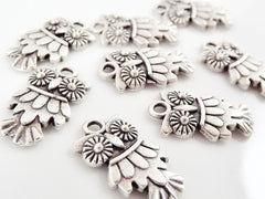 8 Owl Charms - Matte Silver Plated