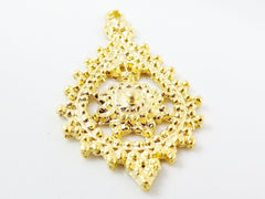 Exotic Dotted Teardrop Chandelier Pendant - Gold plated 1pc