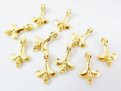 Fleur de Lis Charms - 22k Matte Gold Plated - 10pcs