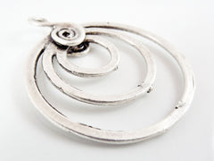 Spiral Triple Loop Pendant Connector - Matte Silver Plated - 1PC