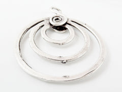 Spiral Triple Loop Pendant Connector - Matte Silver Plated - 1PC