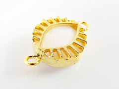 White Jade Stone Eye Connector - 22K Matte Gold Plated