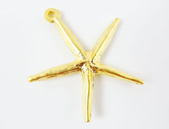 Large Starfish Pendant - 22k Matte Gold Plated - 1PC