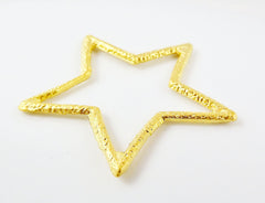 Gold Star Pendant Non Tarnish 22k Matte Gold Plated Turkish Jewelry Necklace Bracelet Findings Components - 1pc