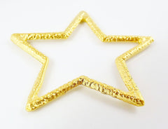 Gold Star Pendant Non Tarnish 22k Matte Gold Plated Turkish Jewelry Necklace Bracelet Findings Components - 1pc