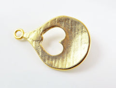 Teardrop Pendant with Pearl Glass Accent - 22k Matte Gold plated - 1pc