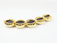 Evil Eye Necklace Collar Connector - Black Jade - 22K Matte Gold Plated