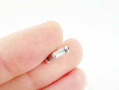 10 Floral Stamped Diamond Rhombus Shaped Matte Silver Plated Bead Spacers - TYPE 2