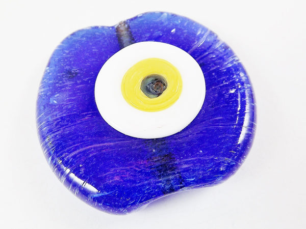 Large Navy Blue Evil Eye Nazar Glass Bead - Traditional Turkish Artisan Handmade