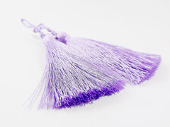 Long Lilac Purple Silk Thread Tassels -  3 inches - 77mm  - 2 pc