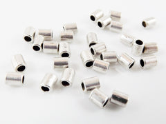 30 Tube Beads - Matte Silver Plated Brass