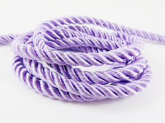 Lilac Purple 5mm Twisted Rayon Satin Rope Silk Braid Cord - 3 Ply Twist - 1 meters - 1.09 Yards