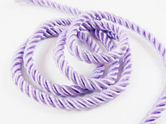 Lilac Purple 5mm Twisted Rayon Satin Rope Silk Braid Cord - 3 Ply Twist - 1 meters - 1.09 Yards