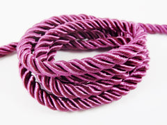 Purple Wine 5mm Twisted Rayon Satin Rope Silk Braid Cord - 3 Ply Twist - 1 meters - 1.09 Yards