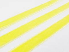 3 Meters of 10mm Lemon Yellow Velvet Ribbon - 3.28 Yards - Made in Turkey