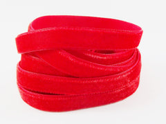 3 Meters of 10mm Red Velvet Ribbon - 3.28 Yards - Made in Turkey