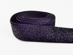 Black 20mm (0.78 inch) Glitter Ribbon Metallic Velvet Trim Ribbon - 1 meter (1.09 Yards)