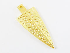 Hammered Spear Arrow Head Geometric Pendant - 22k Matte Gold Plated - 1pc