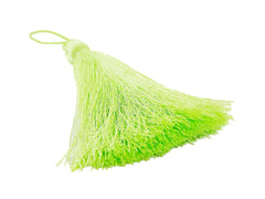 Extra Large Lime Green Chartreuse Thread Tassels Earring Bracelet Necklace Tassel Jewelry Fringe Turkish Findings - 4.4 inch - 113mm - 1 pc