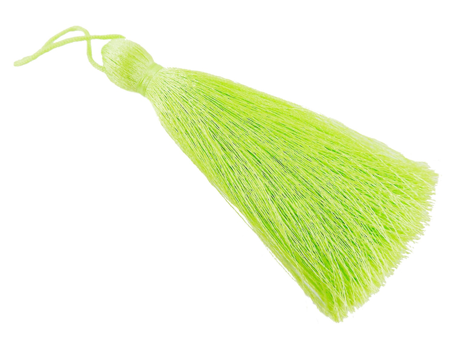 Extra Large Lime Green Chartreuse Thread Tassels Earring Bracelet Necklace Tassel Jewelry Fringe Turkish Findings - 4.4 inch - 113mm - 1 pc