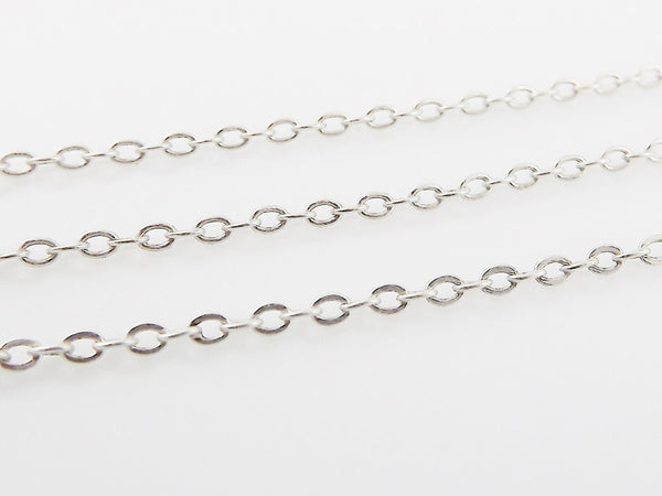 1.5mm Delicate Cable Chain  -  Matte Silver Plated - 1 Meter  or 3.3 Feet